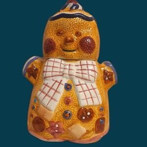 Gingerbread Man Cookie Jar Holiday Jay Import